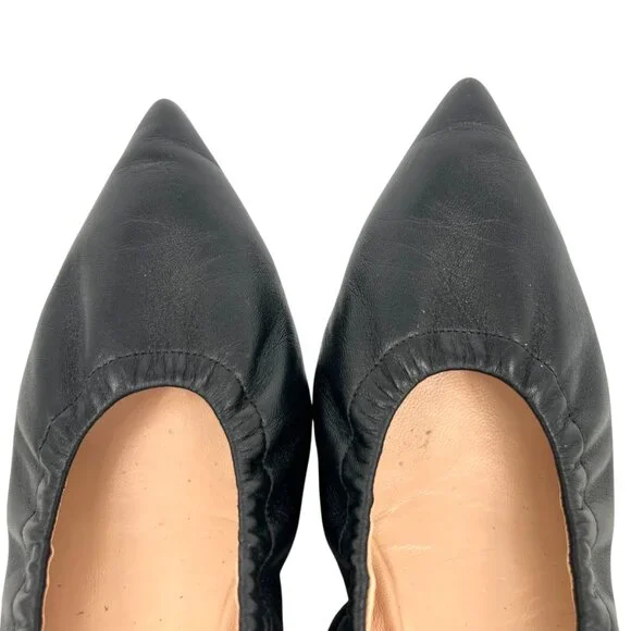 Gianvito Rossi Alina Pointed Toe Black Ballet Flats Size 39